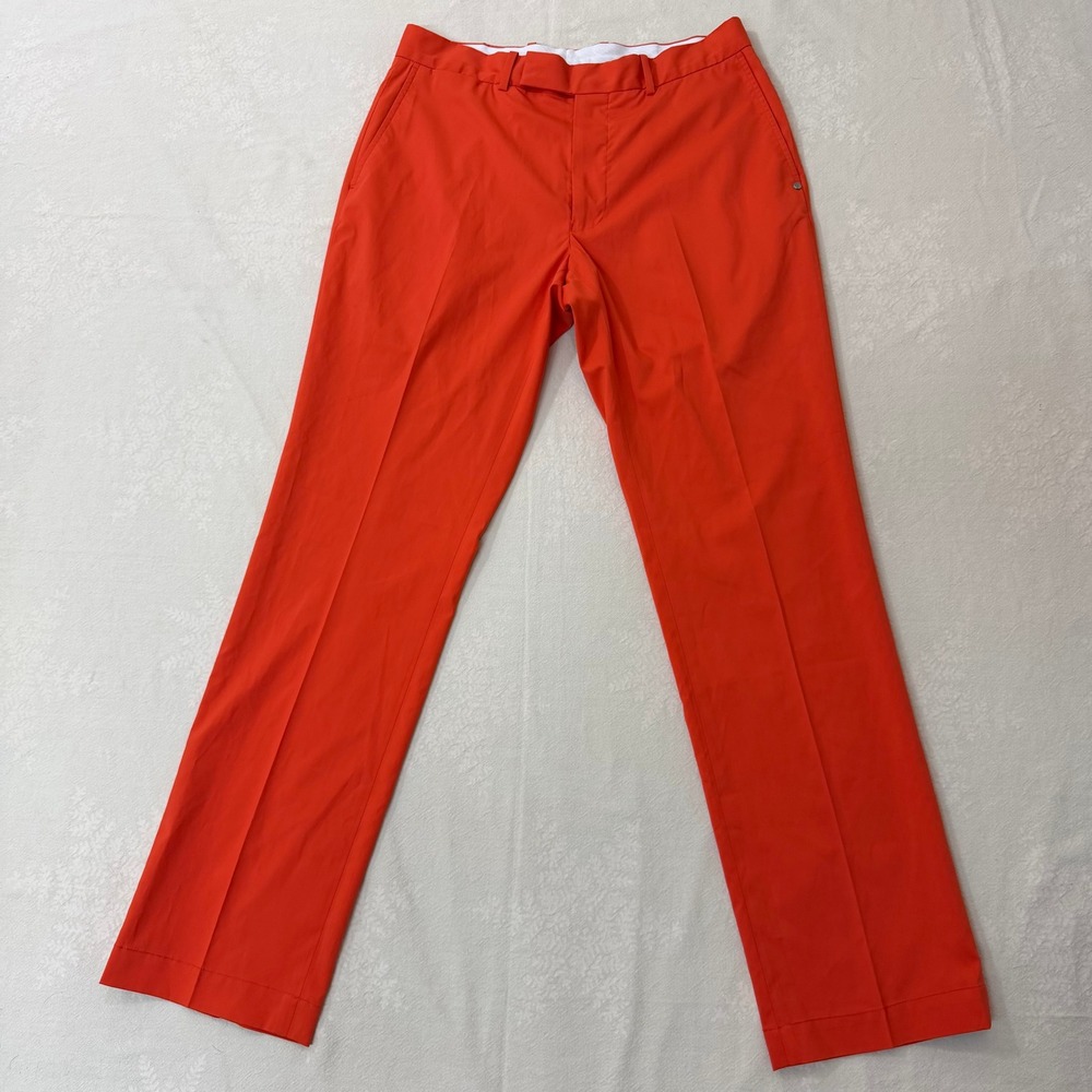 RLX Ralph Lauren Golf Pants Mens 32/32 Orange Excellent Straight Leg Technical